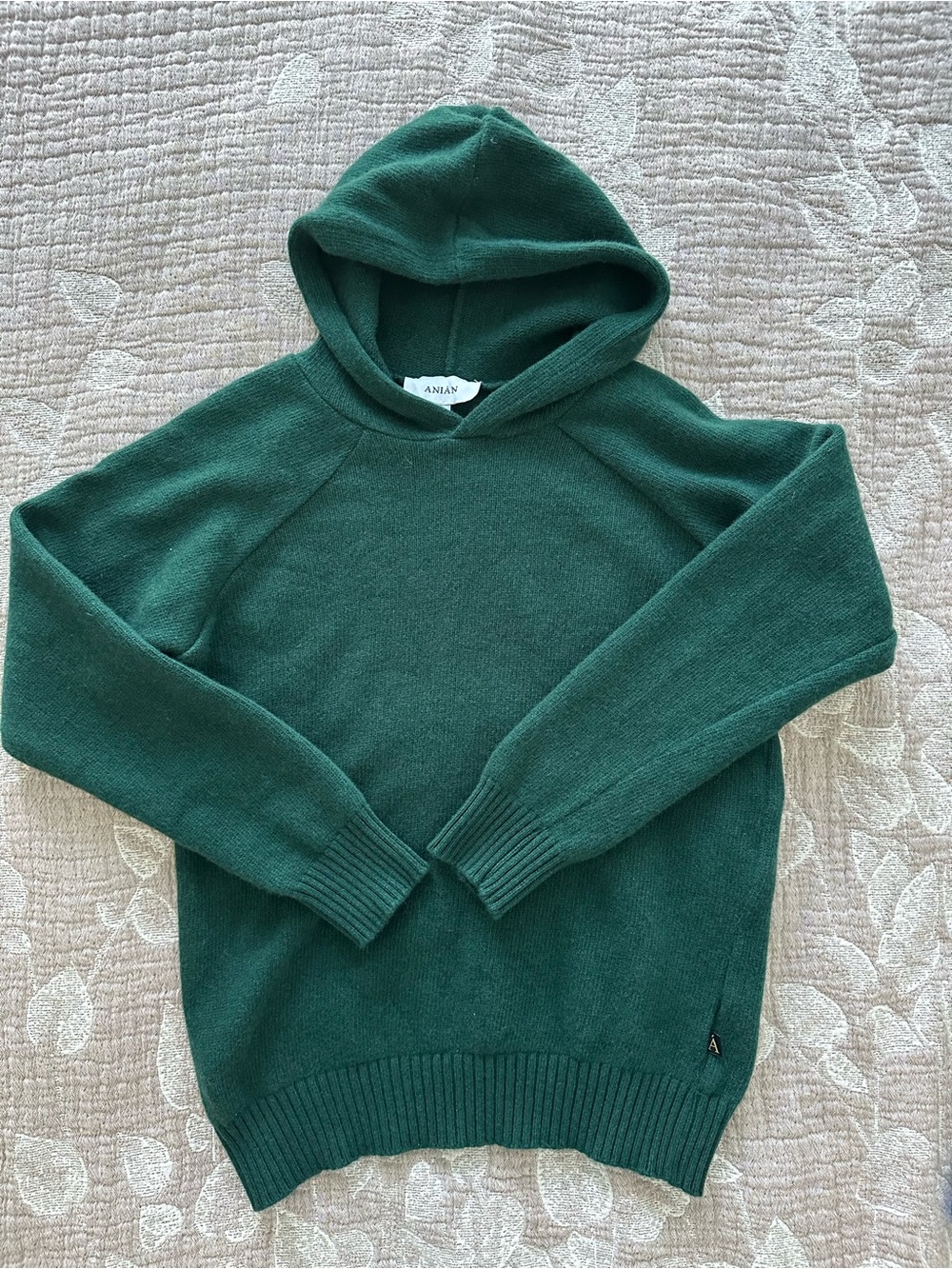 Anian Forest Green Hooded Cashmere-Blend Sweater